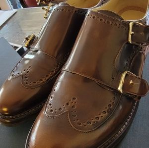 The Office of Angela scott shoes Mr. York size 38.5 mahogany in color